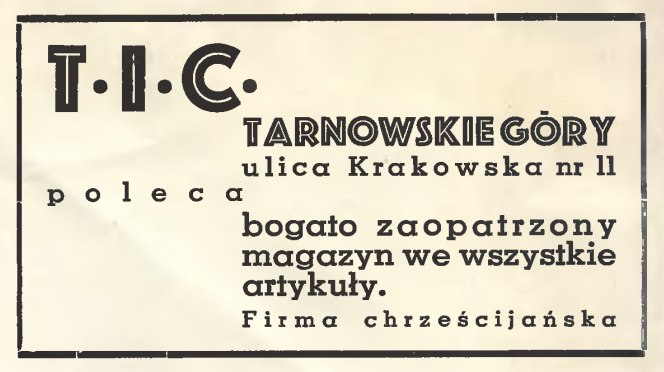 Dawne tarnogórskie reklamy